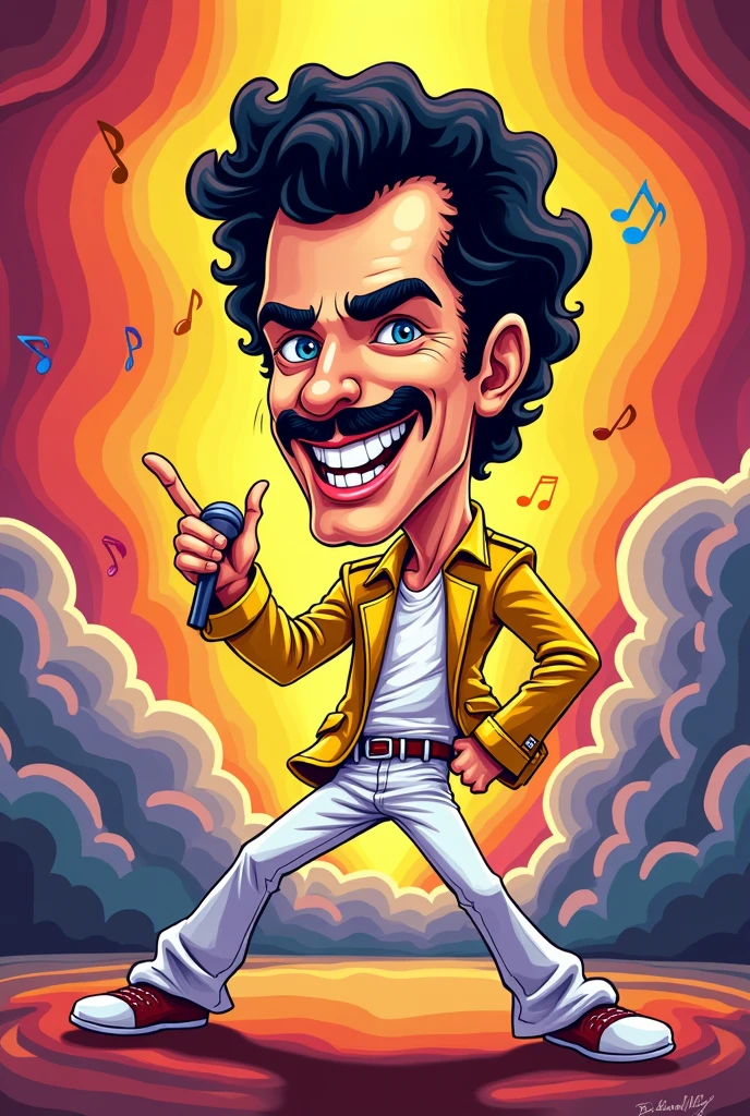 create a freddie mercury cartoon