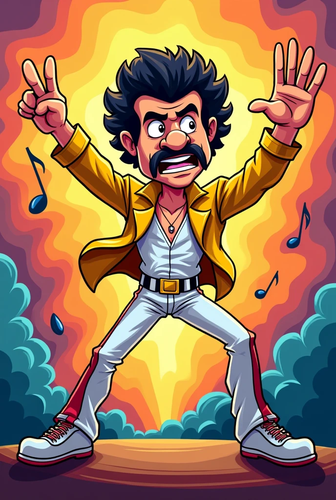 create a freddie mercury cartoon