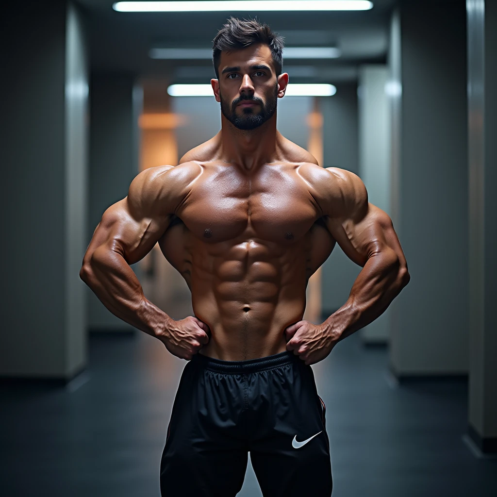 create an image to use in an ebook without writing, must have a clean and modern design with a focus on advanced bodybuilding techniques, use tones of green, yellow, black and white with good lighting include the image of a person with good results obtained by training