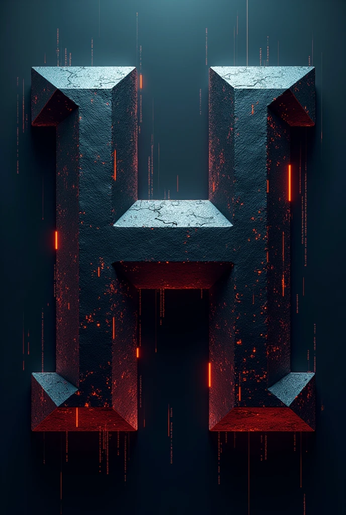 Create letter H with hacker style