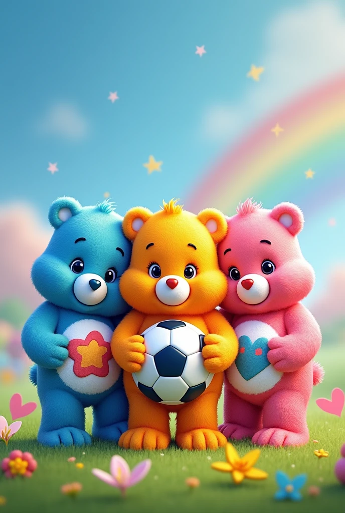 Care Bears Logos, but inside there is a soccer ball