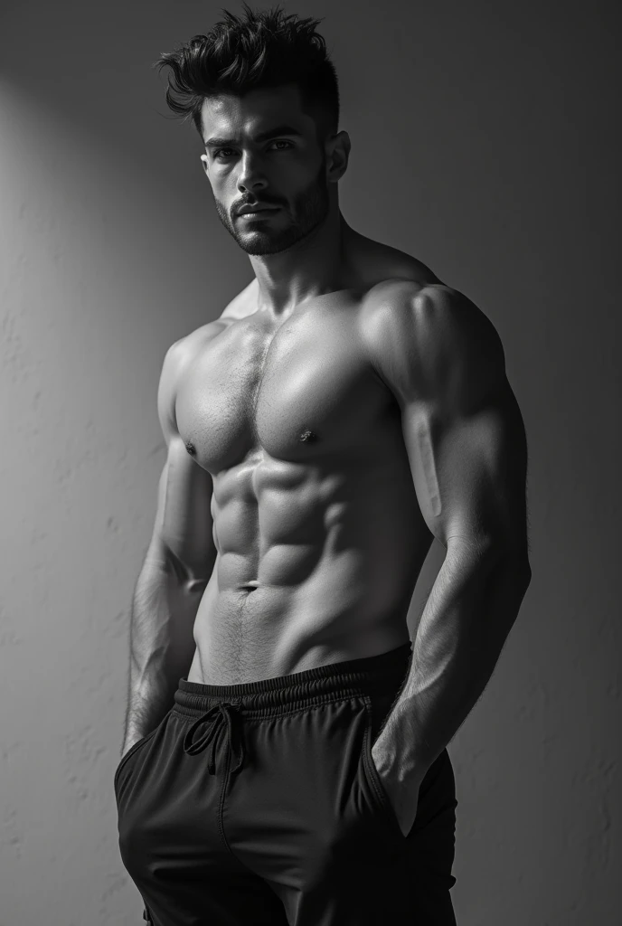A strong white Spanish bad boy without clothes