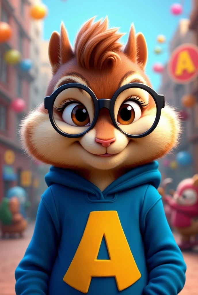 Simon from Alvin and the Chipmunks with s on his clothes
