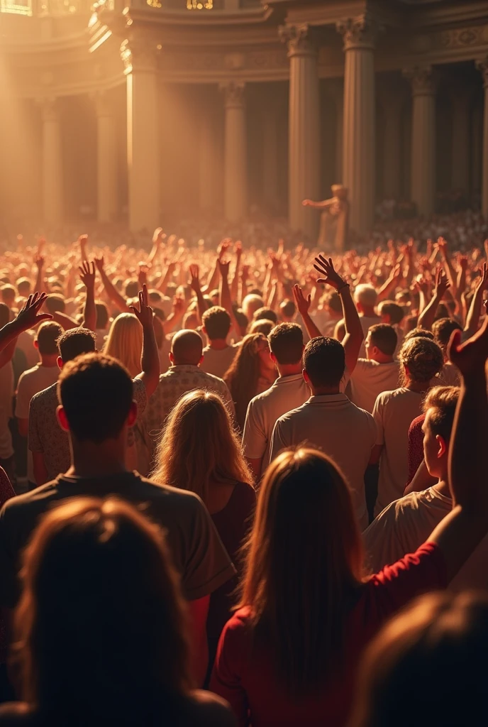  followers at an assembly 
