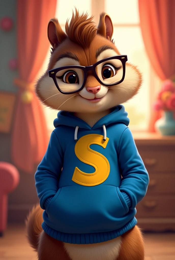 Simon from Alvin and the Chipmunks with an S on his clothes