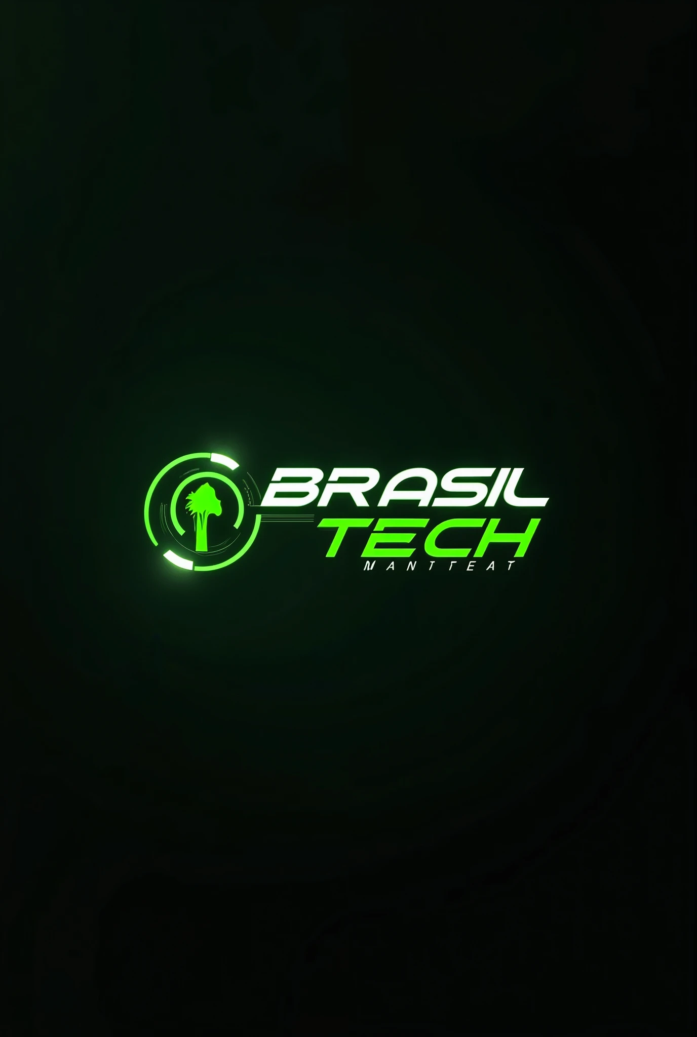 Design a logo for a store named "Brasil Tech". The logo should reflect a modern and technological theme. Use the primary colors apple green (a vibrant green), black, and white. The design should be clean, professional, and visually striking. Incorporate elements that evoke technology, such as abstract tech symbols or sleek lines. The name 'Brasil Tech' should be prominently featured, with a modern and futuristic font. Ensure the logo is versatile and works well in both color and black-and-white formats.