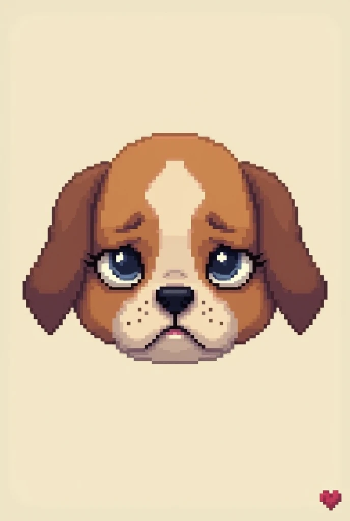 Sad dog face pixel art easy to make
