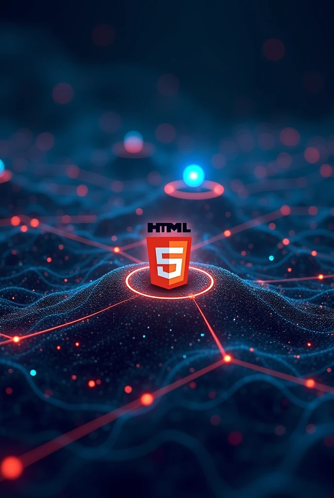 background with technological lines and the HTML logo, css, JAVA