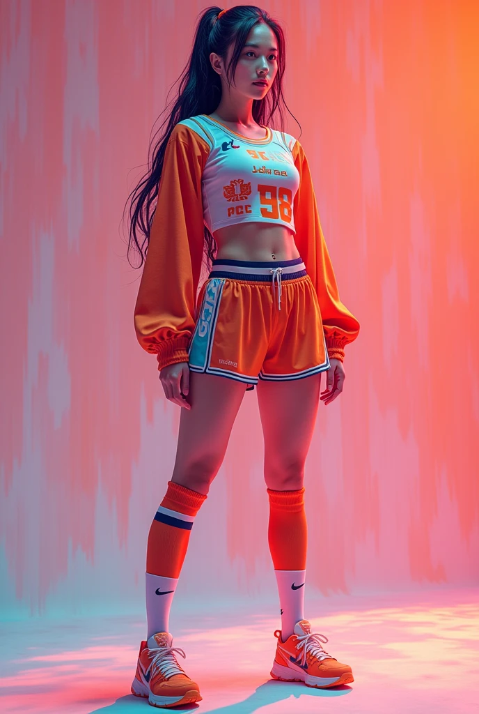Create a sports uniform with creative colors with a skirt