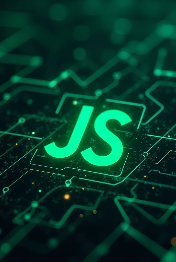 background with technological lines and the Javascript logo