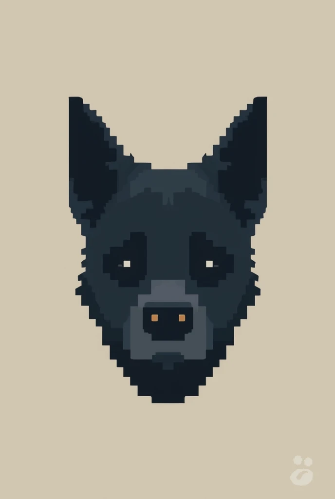 Silhouette of a sad dog face pixel art easy to make
 