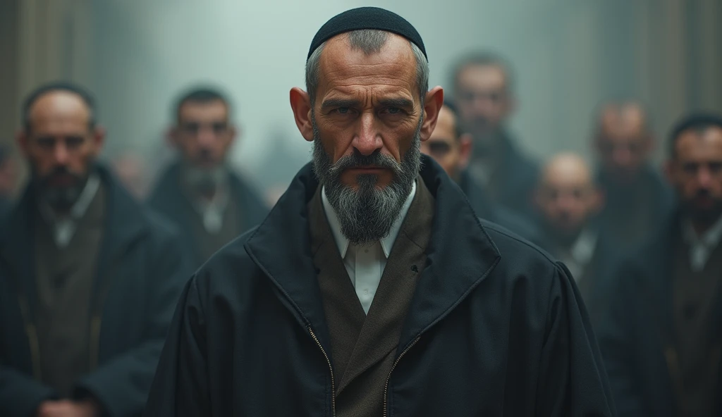 Hebrew person who fasts but continues to practice injustice or society selfishly, pretending to be Christian, 4k, realistic photographic image
blurred image background