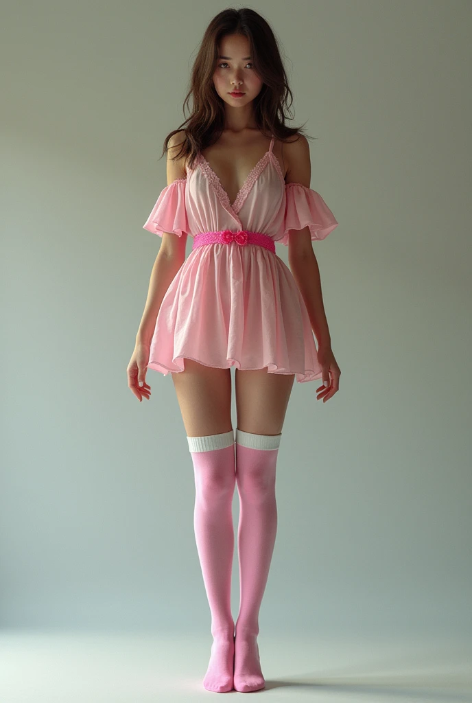 asian woman, raising legs, cast, showing open vagina, creampie anal, long white stockings, nurse costume, holding on to his legs, creampie vaginal
