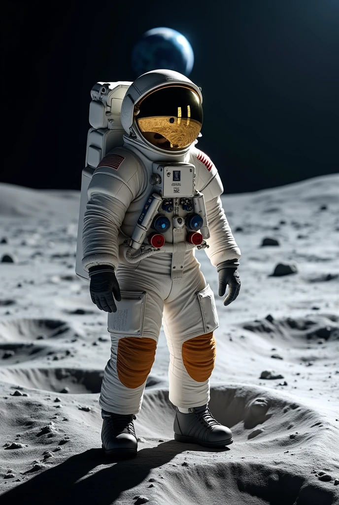 create an ultra realistic image of a man on the moon
