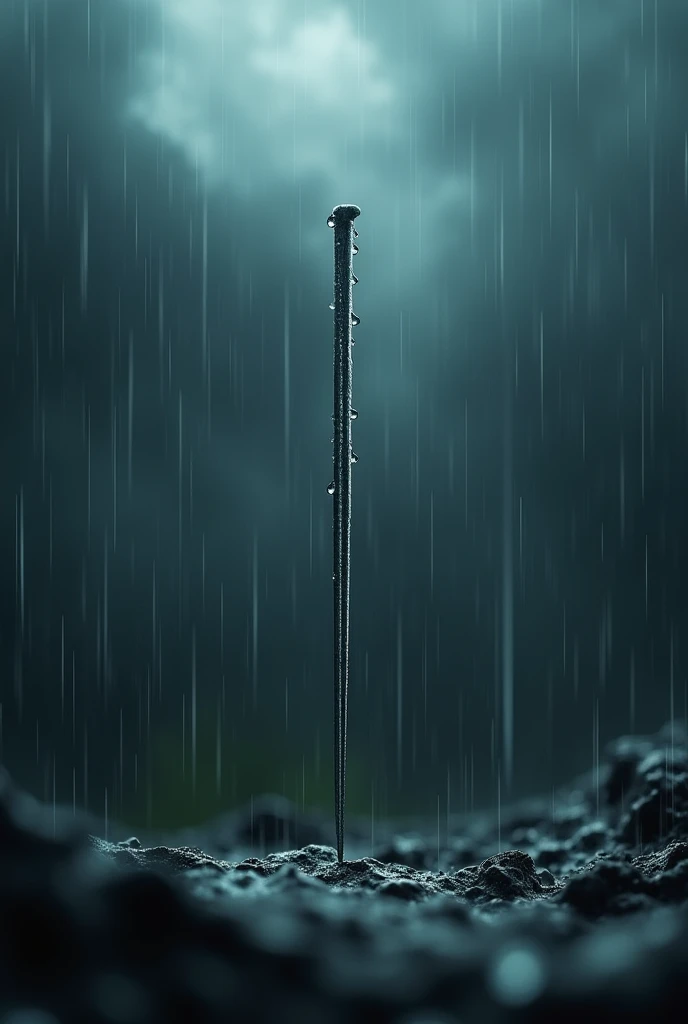 Rainstorm with a sewing needle coming out