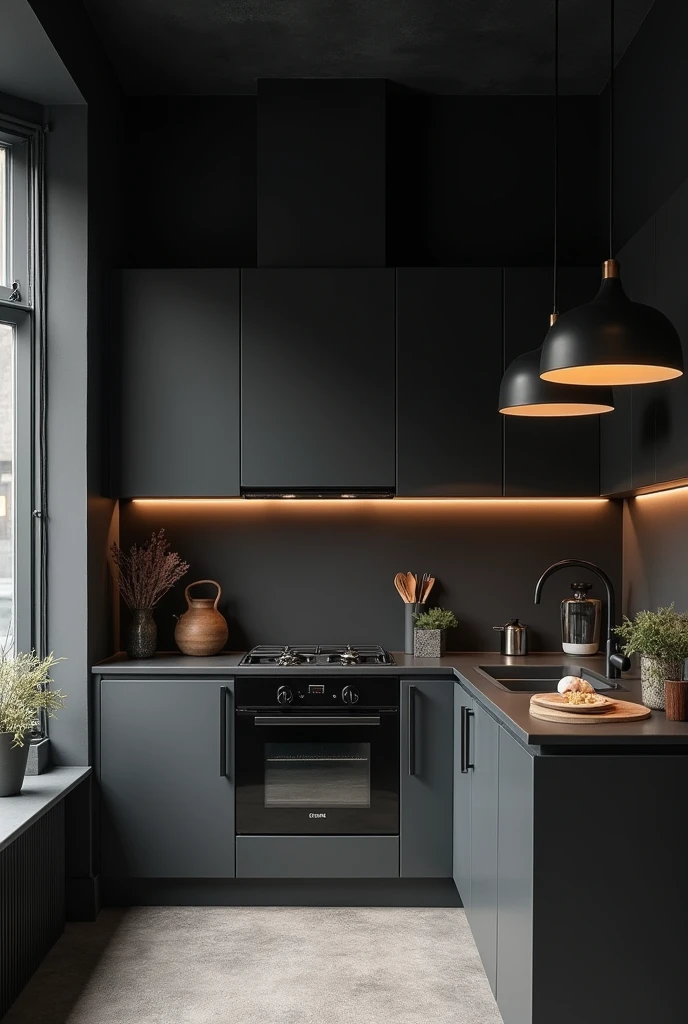 I need a dark grey kitchen wall