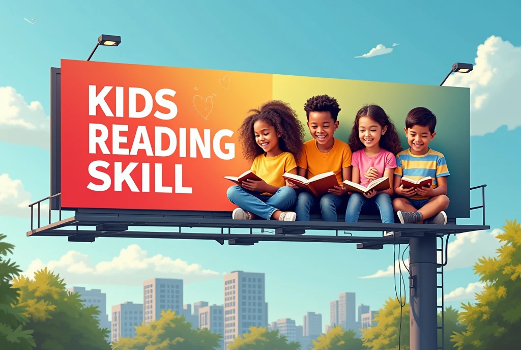 Bill board as slogan " Kids Reading Skill "