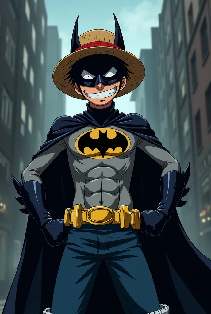 Luffy déguisé en Batman
