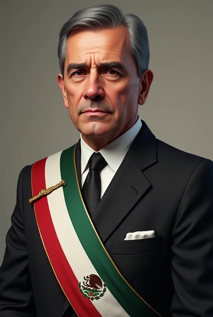 Generate image of Leonel Zebadua with the Presidential Sash of Mexico.