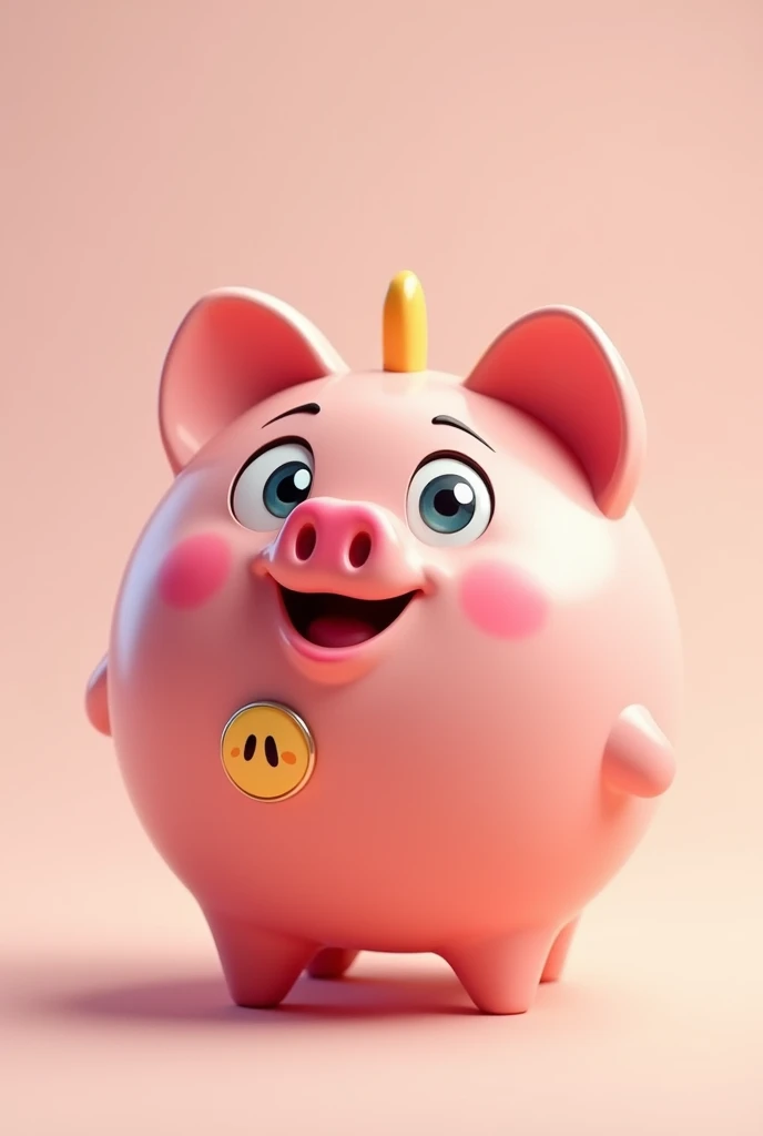 A cartoon piggy bank with a hole in its stomach 