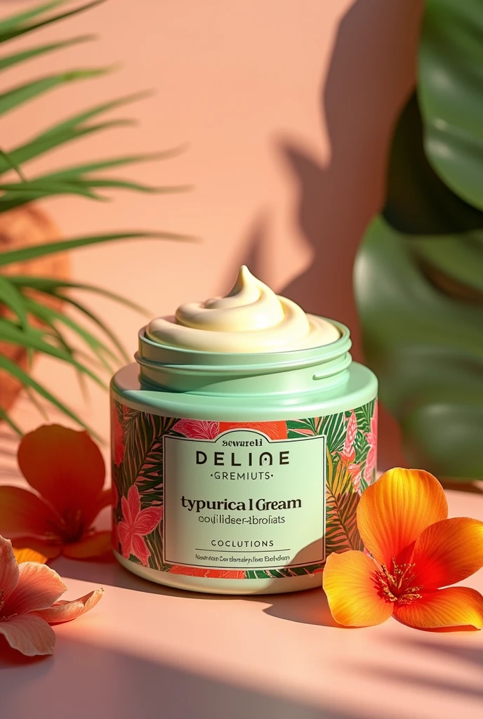 Create an easy cream with a tropical packaging