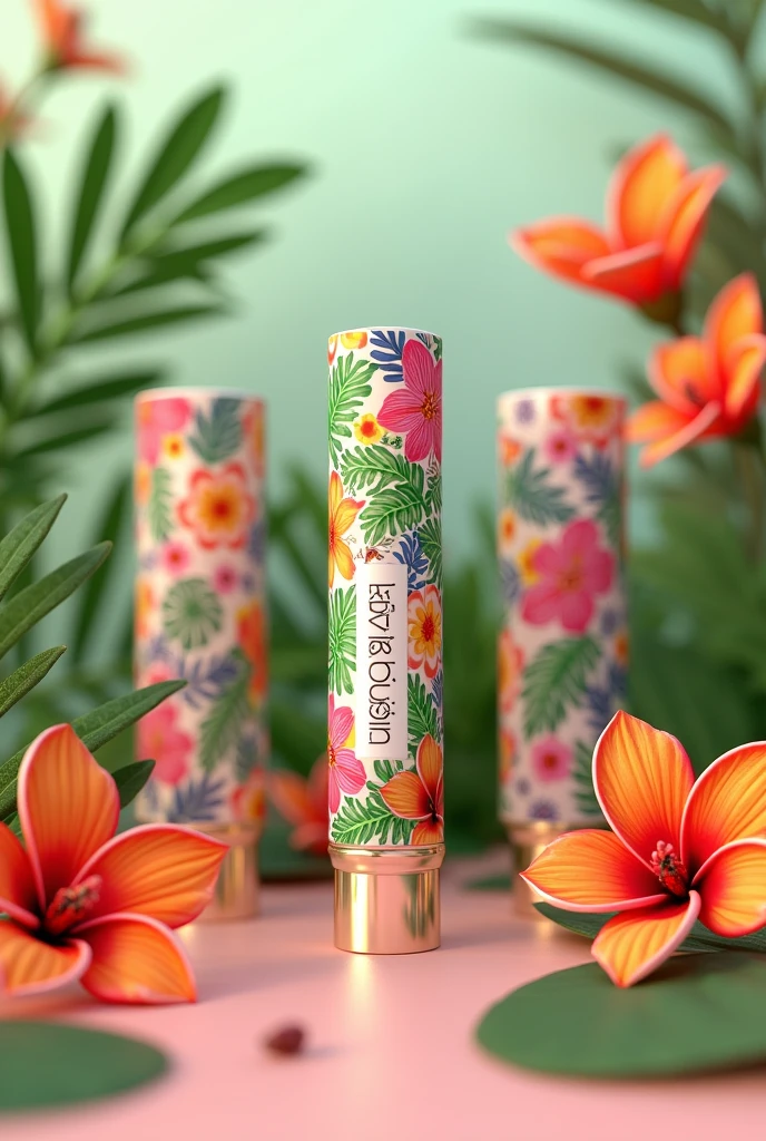 Create a lip balm with tropical packaging