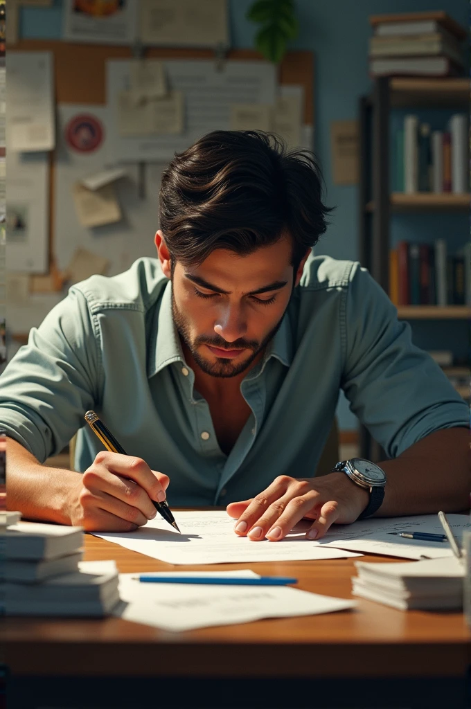Person is working hard