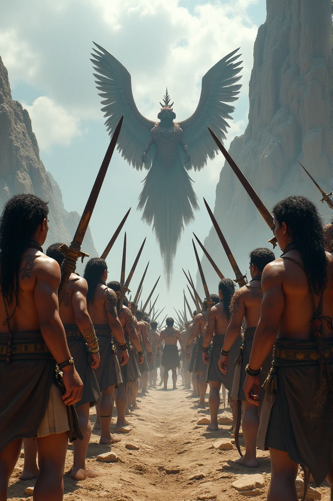 Swords above an indigenous army