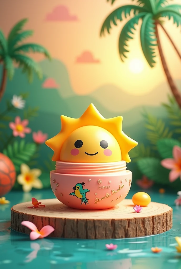 Create a lip balm with cute tropical packaging