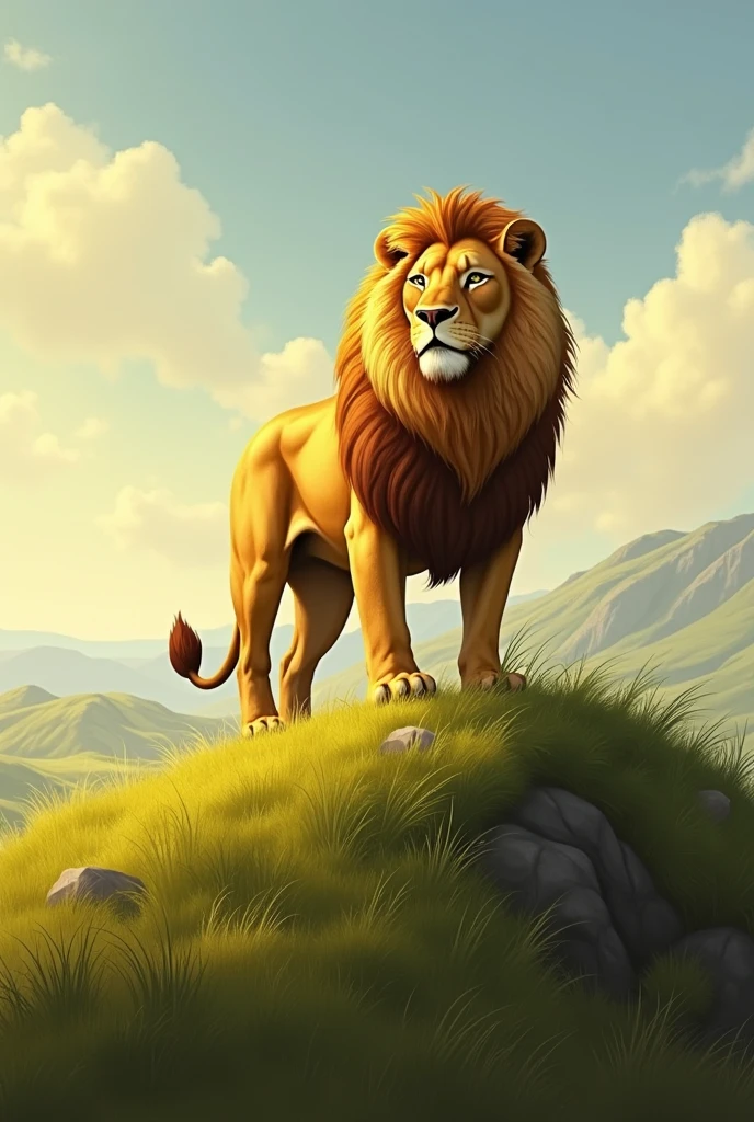 A lion on a hill