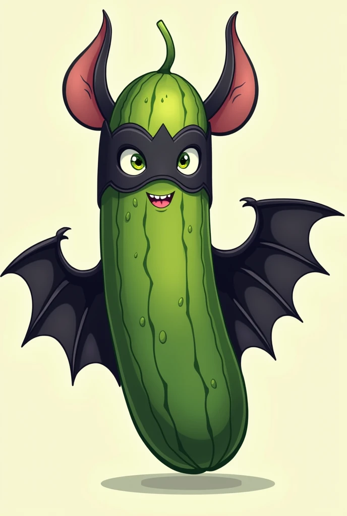 Logo of a cucumber dressed as a bat