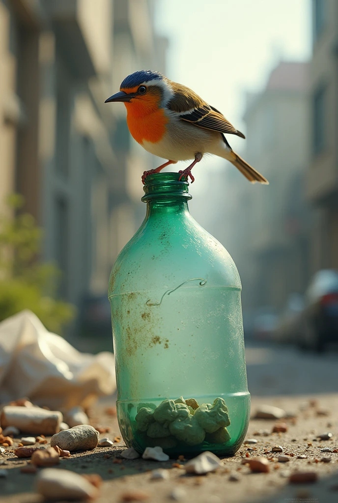 Bird peeing bottle
