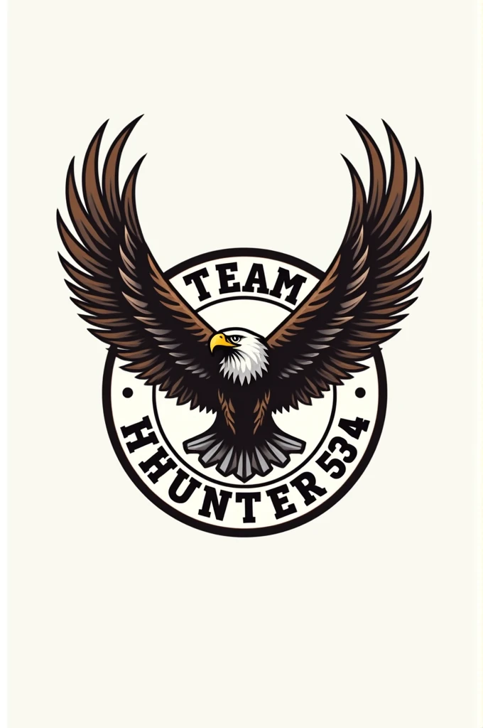 Logo round, with eagle wings, must contain the text team hunter 5324