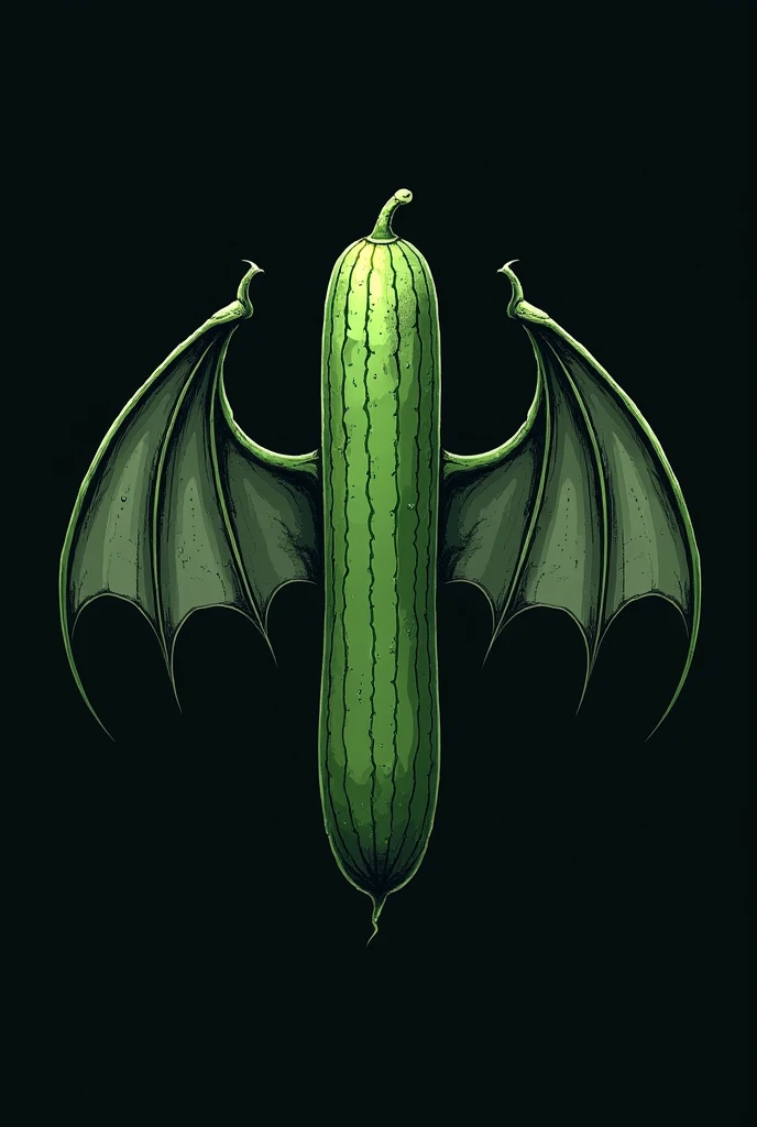 Logo of a cucumber disguised with bat wings