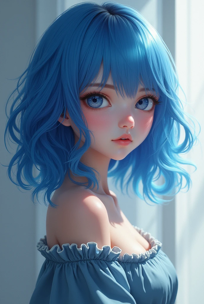Girl with blue hair and back tips