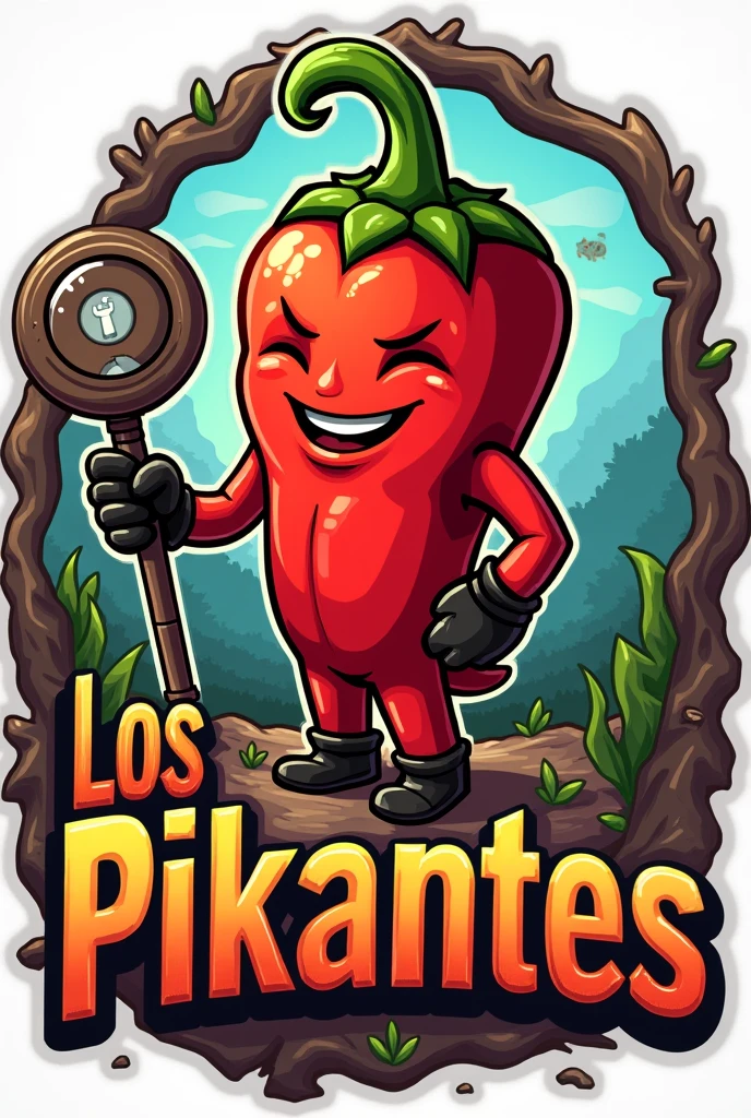Logo of a group of detectorist friends called Los Pikantes . It could be a chili pepper with a metal detector, But I leave it to your discretion. 