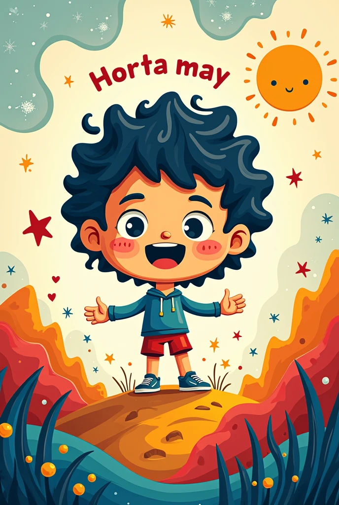 Create a motivational poster with a cartoon style