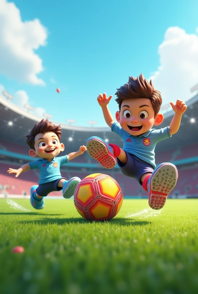 Animated soccer shoes with a soccer ball
