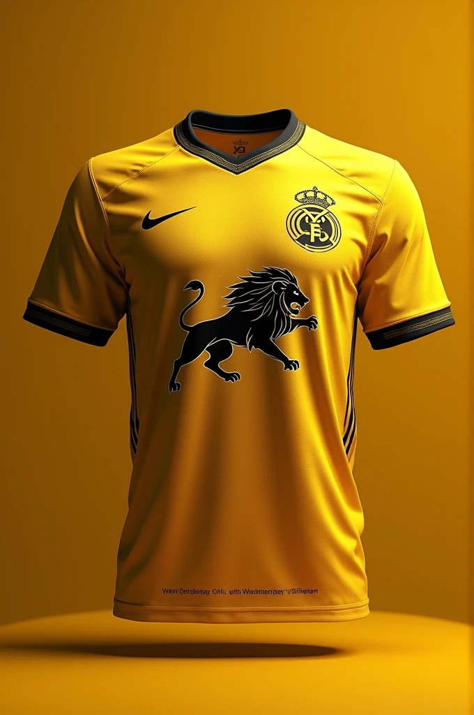 Create a gold football team shirt with a lion