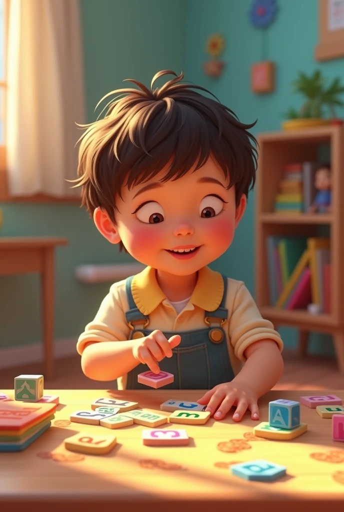 Child blending 3 letters words own self