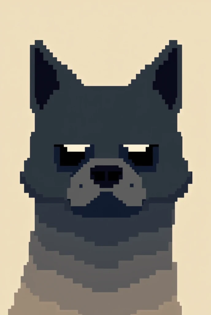 Silhouette of a sad dog face pixel art easy to make