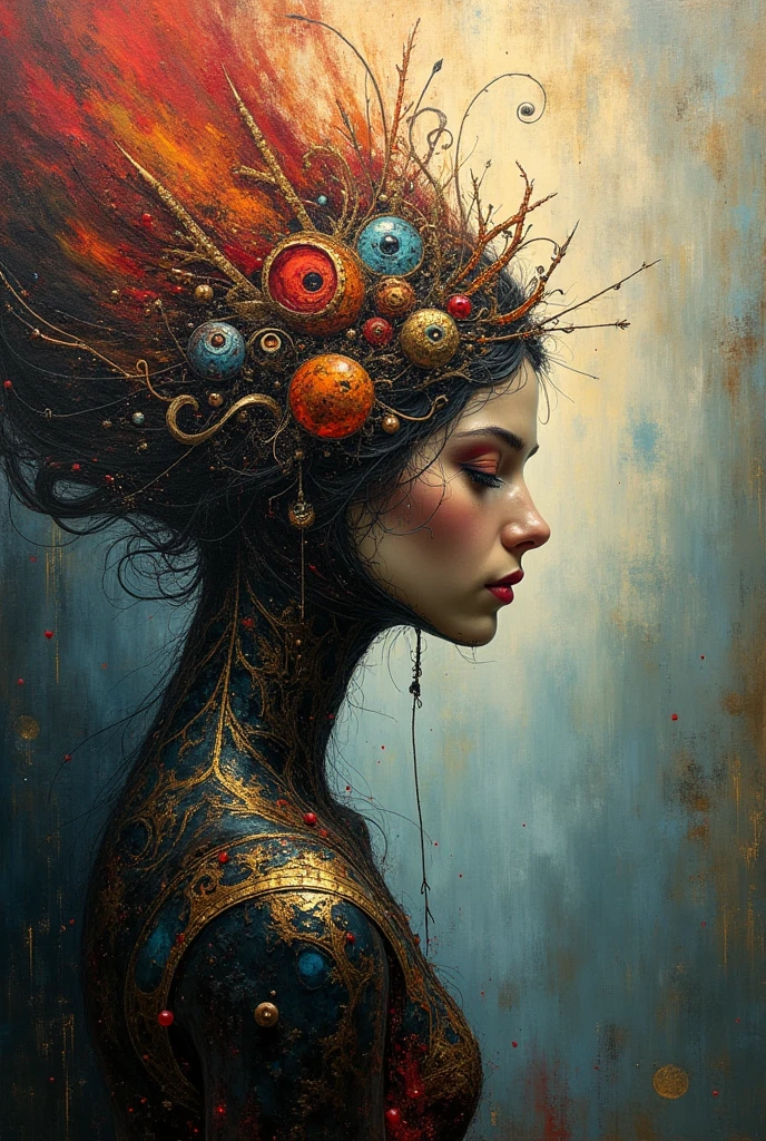 Unique work of art with a painting