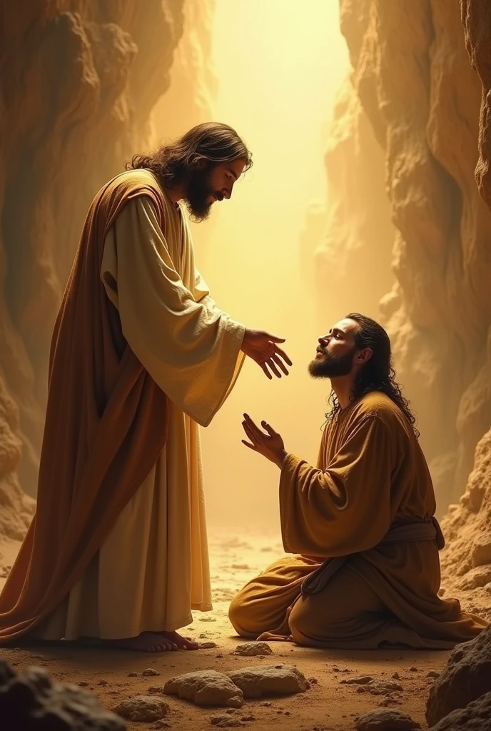 Photo of Jesus healing a leper formatted for YouTube