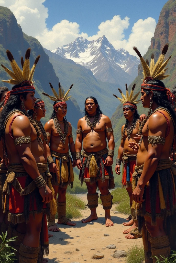 Inca Indians preparing for rebellion