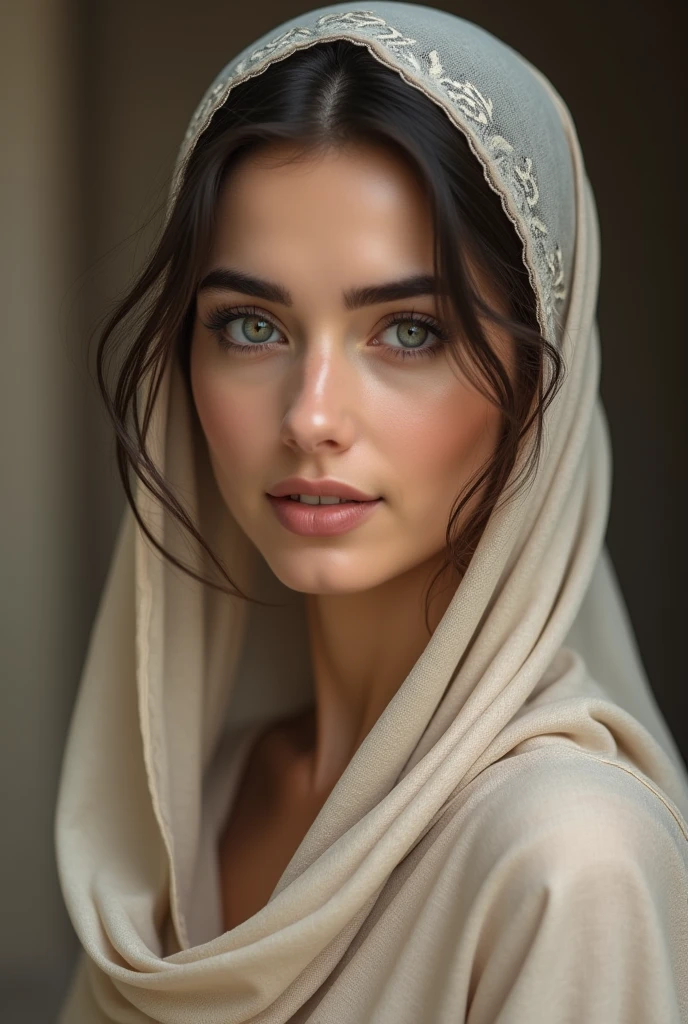 A beautiful arabic women wearing hijab without bra 