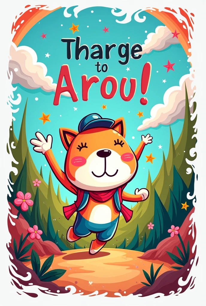 Create a motivational poster with a cartoon style