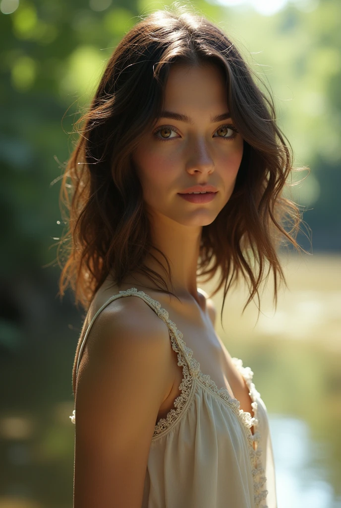 Tall thin teenager with wavy hair and hazel eyes