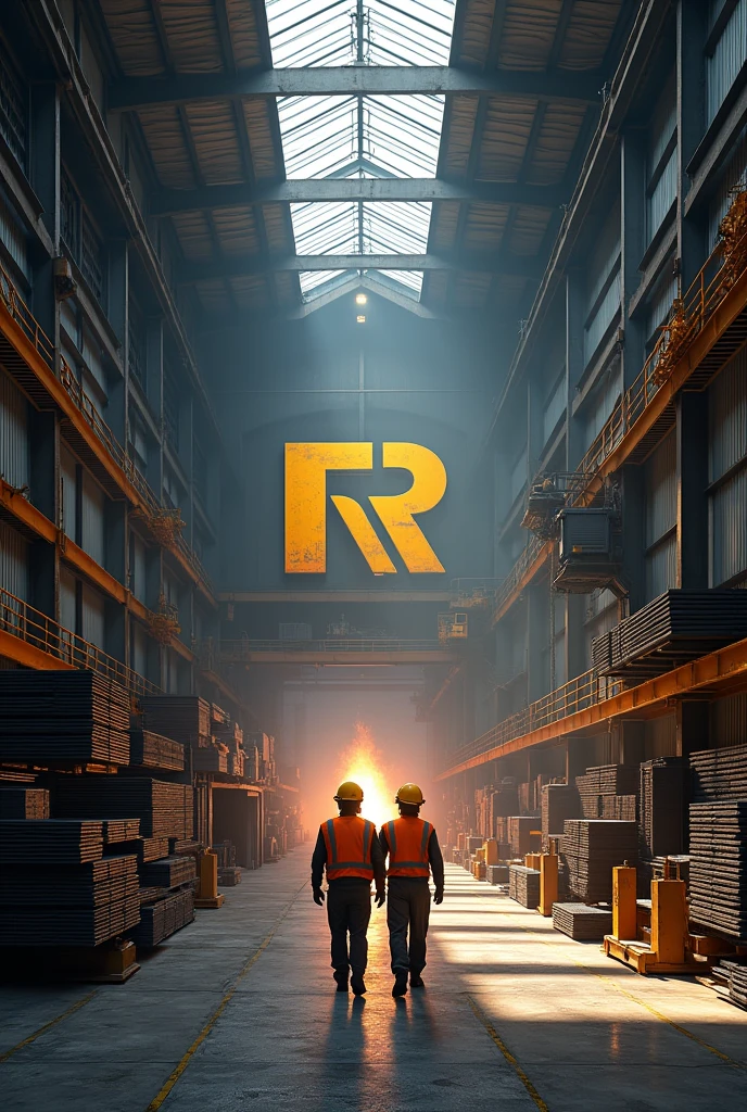 a company that works with steel and iron named Riofer with the colors black and yellow located in the capital of Goiás Goiania in a large warehouse