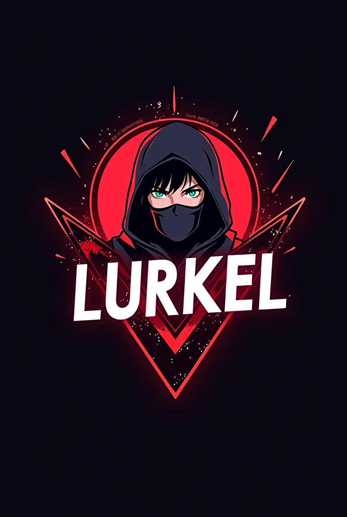 This is a gaming logo that features the name "lurkel" in a futuristic font and a red colour and adult boy Anime avtar with mask and blue eyes, The logo also hasa stylized a You tube play button in the background. The logo is designed to be attractive and eye-catching,, and to appeal to gaming enthusiasts and You Tube viewers. I hope like it.