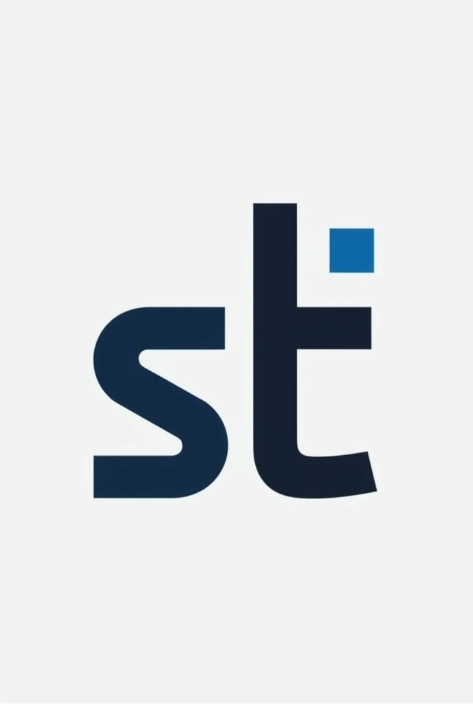 Crée-moi un logo avec la lettre ST en bleu et noir, dans une police d’écriture suisse